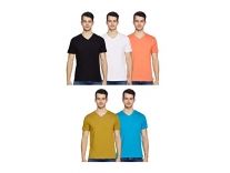 Amazon Brand – Symbol Men’s Solid Regular T-Shirt (Pack of 5) (SS20SYMTEE43-E_Multi-CLR5 S) Rs. 420