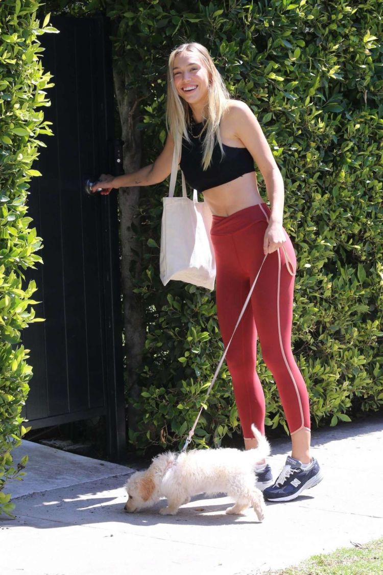 Alexis Ren Spotted After Workout Session With Her Puppy In Los Angeles