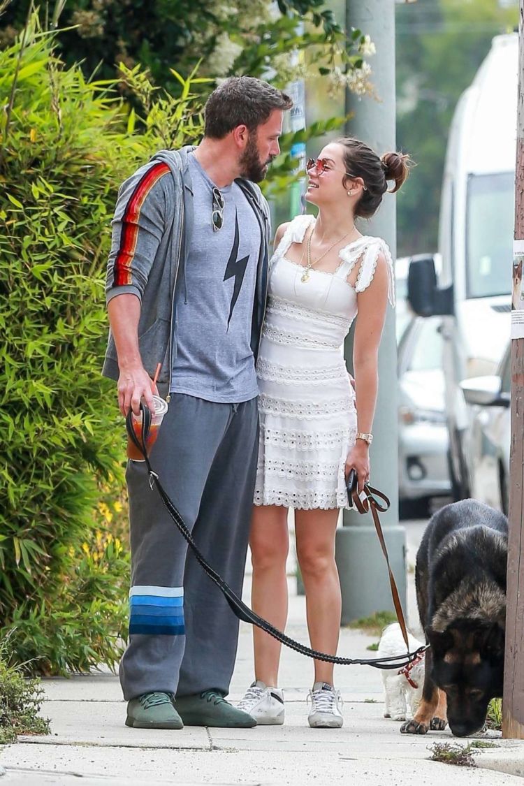 Ana De Armas Out For A Morning Walk In A White Dress