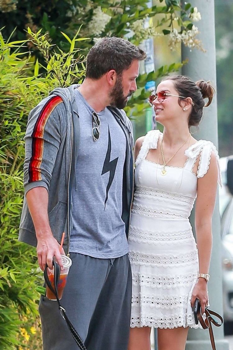 Ana De Armas Out For A Morning Walk In A White Dress