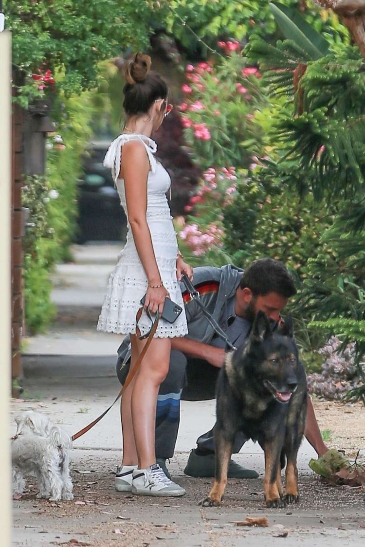 Ana De Armas Out For A Morning Walk In A White Dress