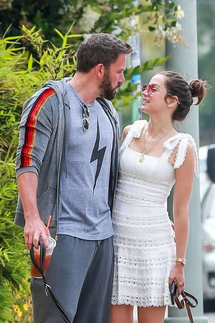Ana De Armas Out For A Morning Walk In A White Dress