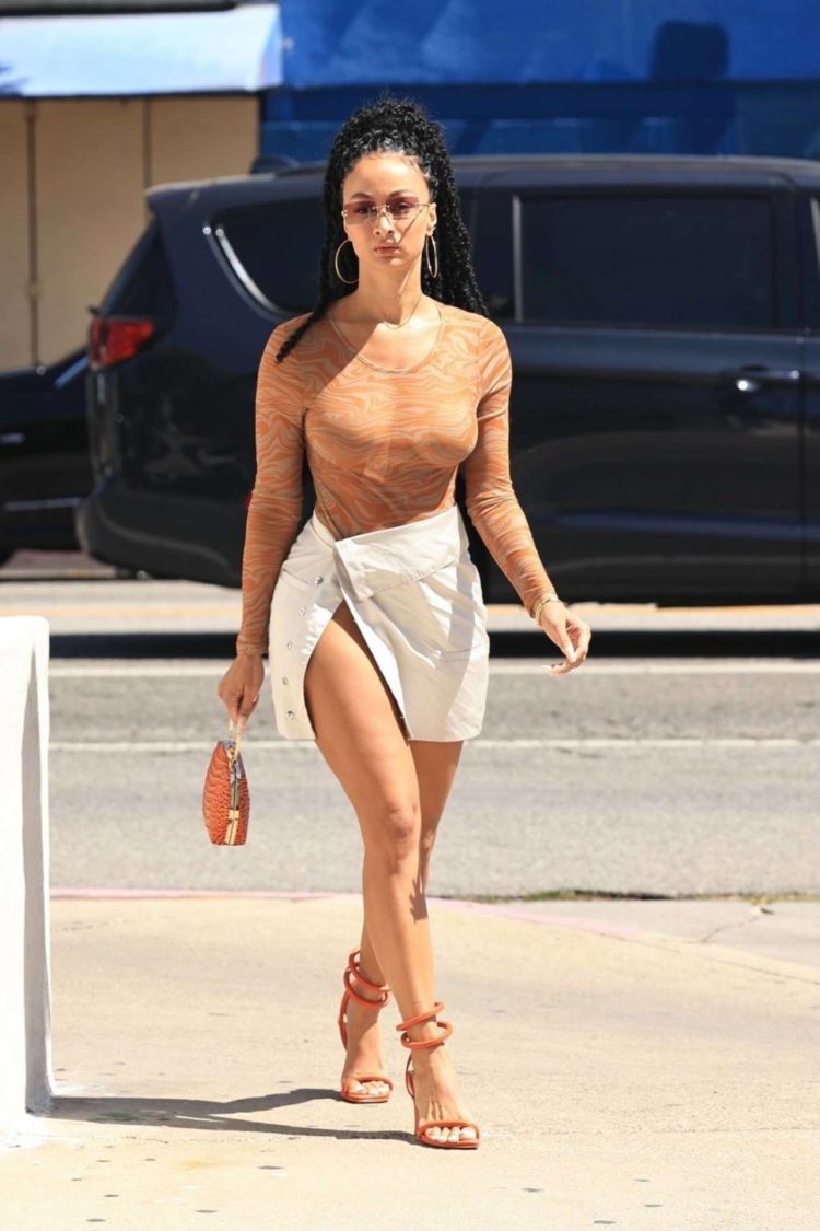 Draya Michele Candids In Skirt Running Errands In Los Angeles