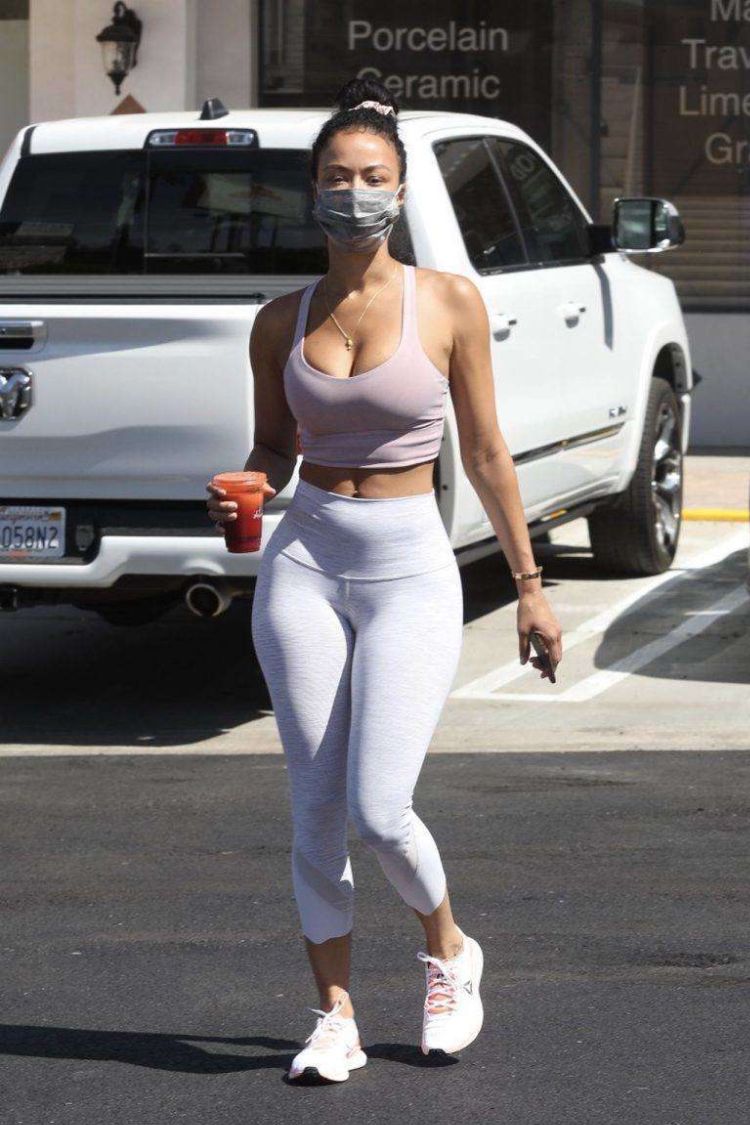 Draya Michele Candids In Leggings And Sports Bra Out In Los Angeles
