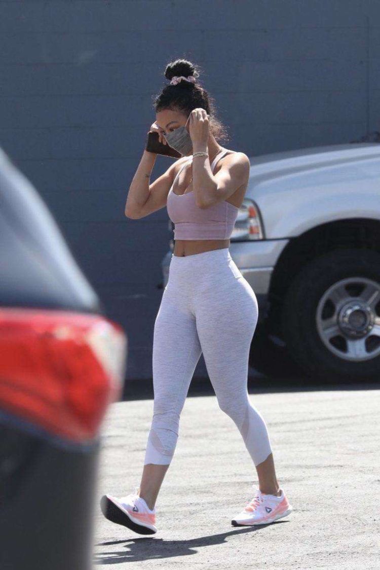 Draya Michele Candids In Leggings And Sports Bra Out In Los Angeles