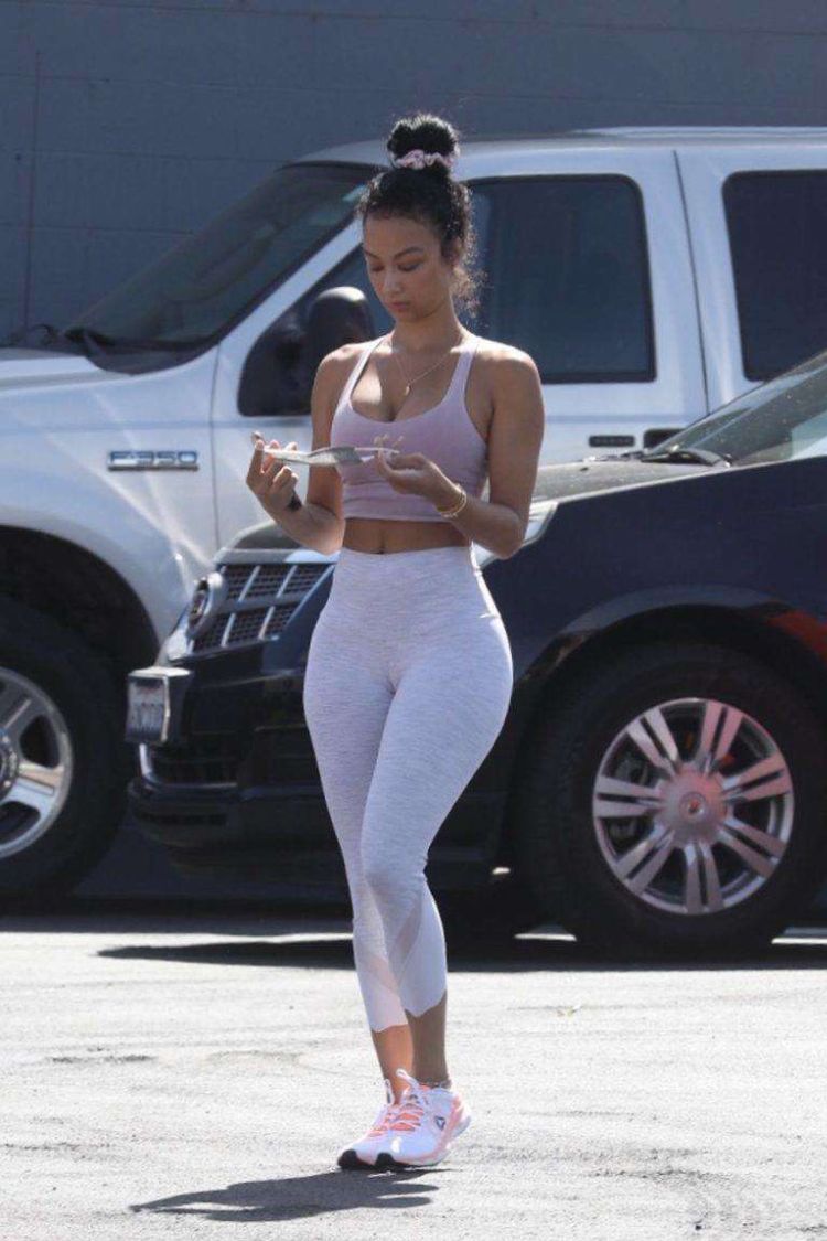 Draya Michele Candids In Leggings And Sports Bra Out In Los Angeles