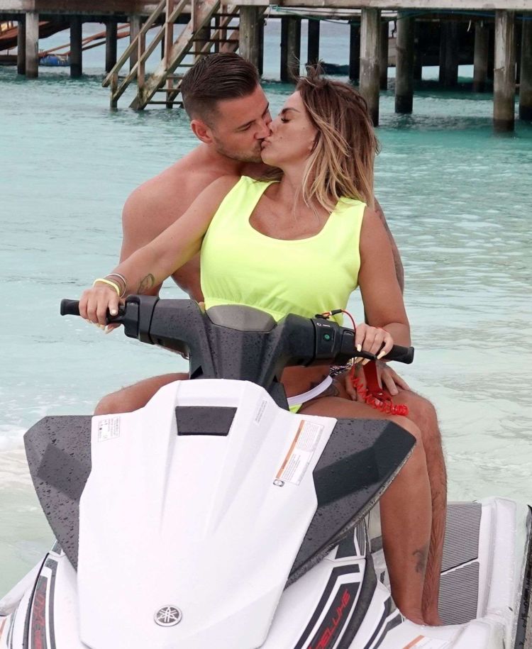 Kate Price And Carl Woods Jet Skiing On Their Holiday In The Maldives