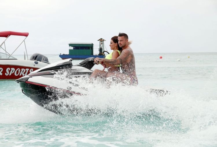 Kate Price And Carl Woods Jet Skiing On Their Holiday In The Maldives