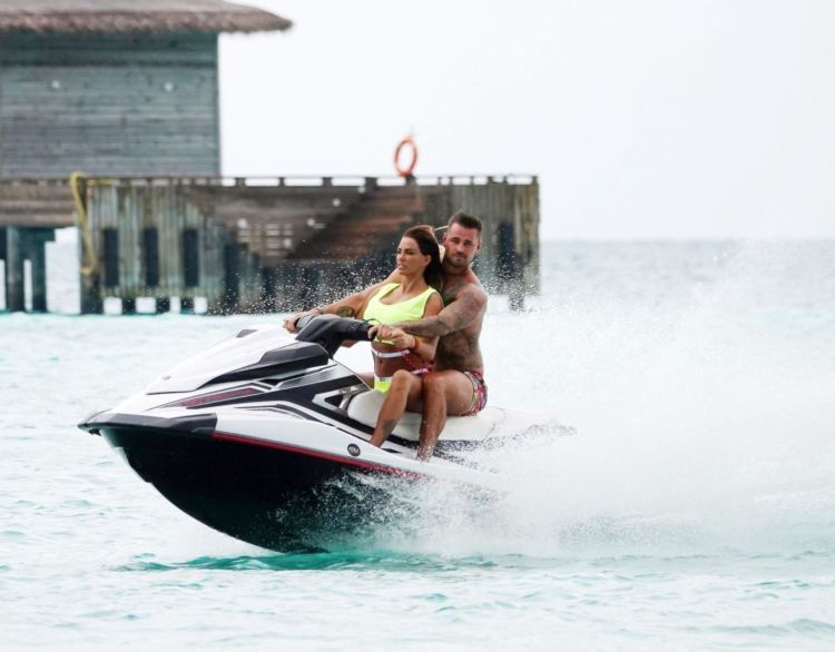 Kate Price And Carl Woods Jet Skiing On Their Holiday In The Maldives