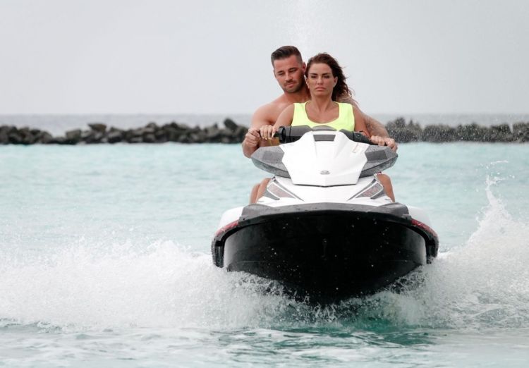Kate Price And Carl Woods Jet Skiing On Their Holiday In The Maldives