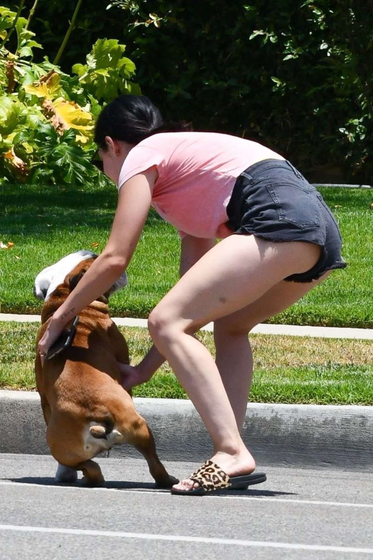 Lucy Hale Candids In Shorts At Her Friend's House In Studio City