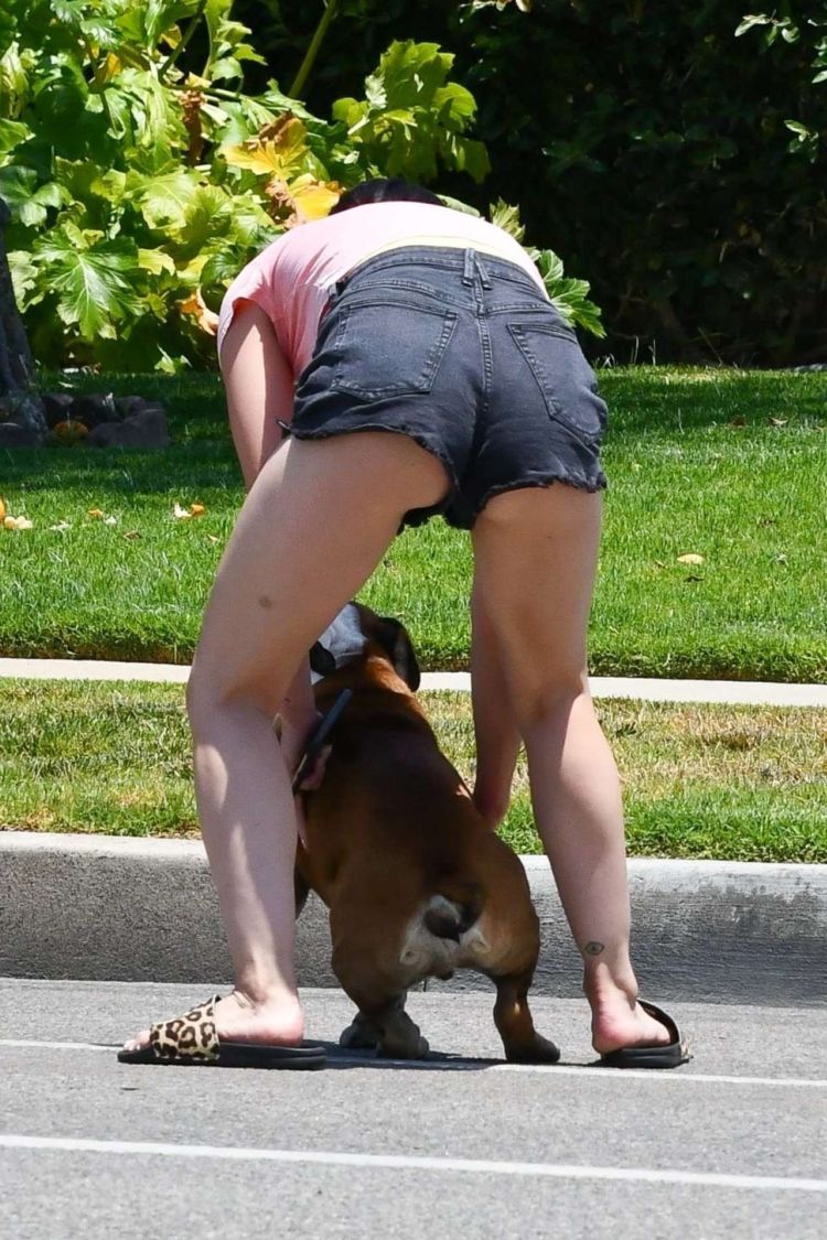Lucy Hale Candids In Shorts At Her Friend's House In Studio City