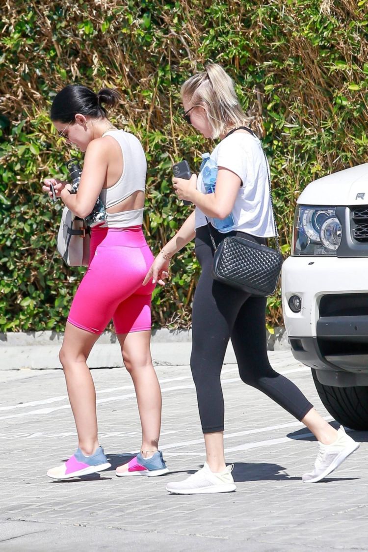 Lucy Hale Looks Pretty In Pink Leggings Out In Studio City