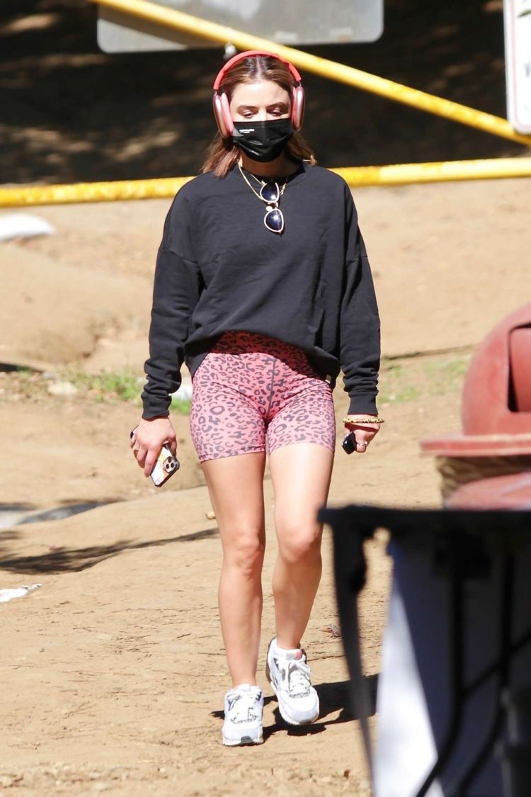 Lucy Hale Out For A Hike In Shorts In Los Angeles