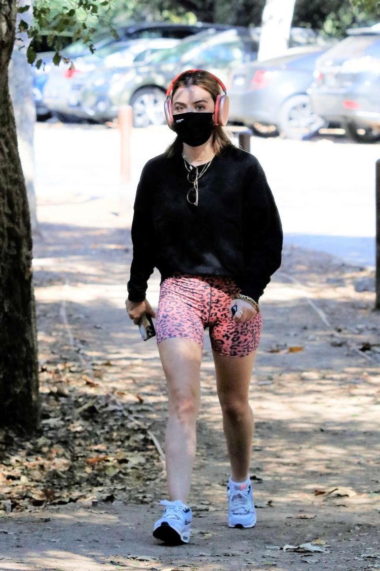Lucy Hale Out For A Hike In Shorts In Los Angeles