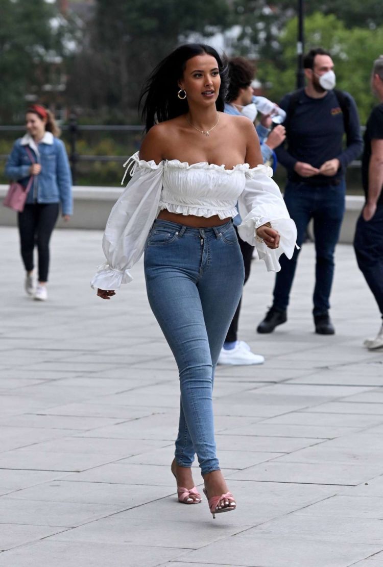 Maya Jama Candids In Jeans Out In London