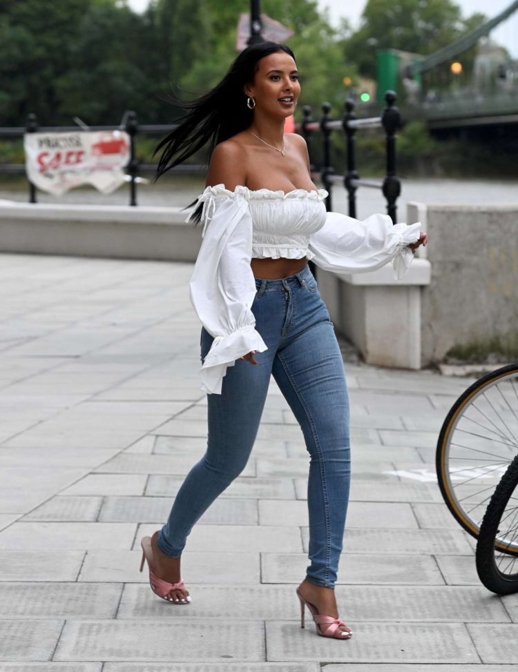 Maya Jama Candids In Jeans Out In London