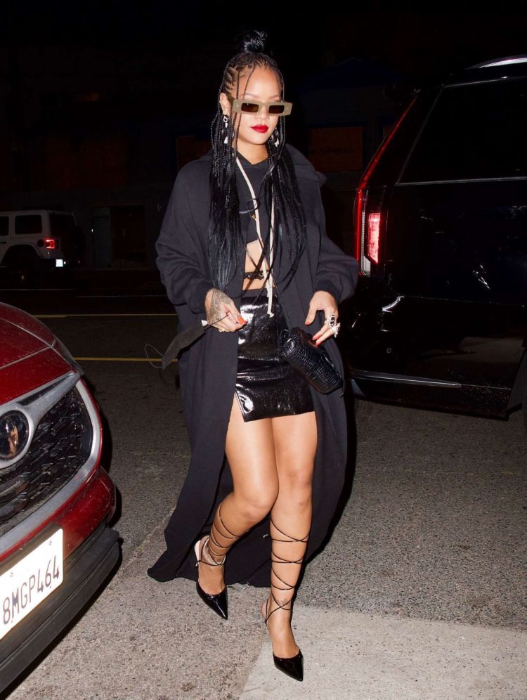 Rihanna Spotted In Black Outfit At Giorgio Baldi In Los Angeles