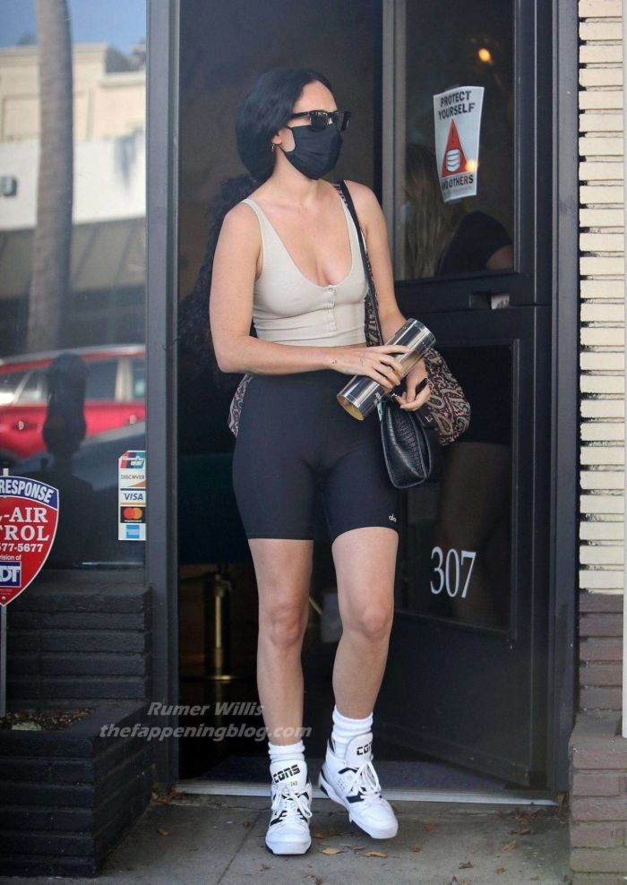 Rumer Willis Candids In Shorts At 'Hair By Violet' In Beverly Hills