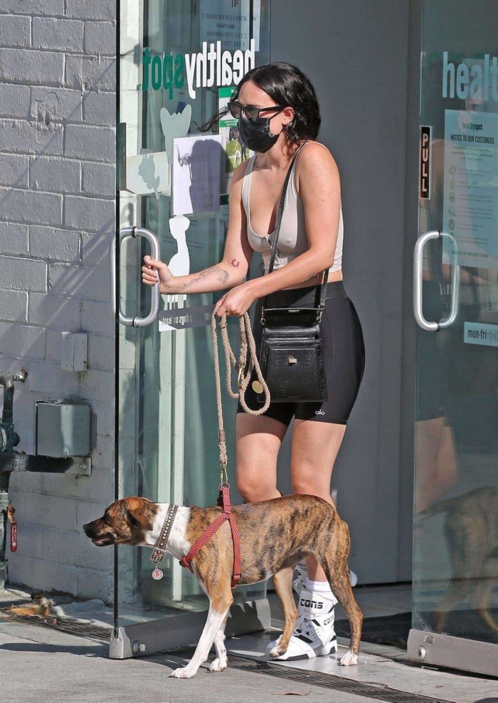 Rumer Willis Candids In Shorts At 'Hair By Violet' In Beverly Hills