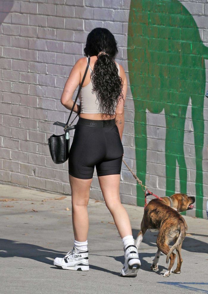 Rumer Willis Candids In Shorts At 'Hair By Violet' In Beverly Hills