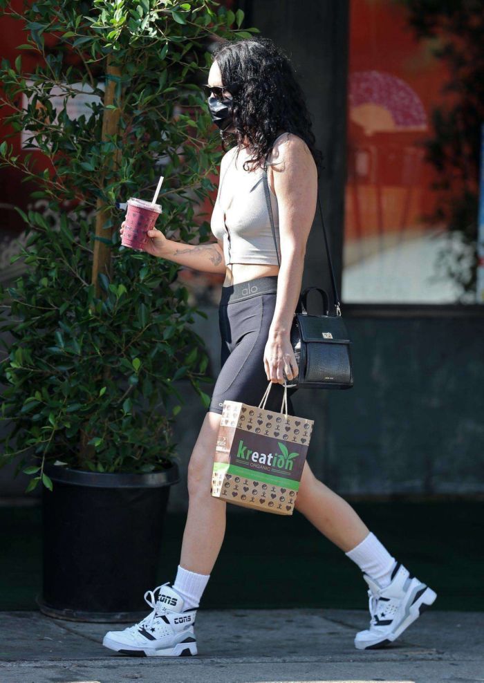 Rumer Willis Candids In Shorts At 'Hair By Violet' In Beverly Hills