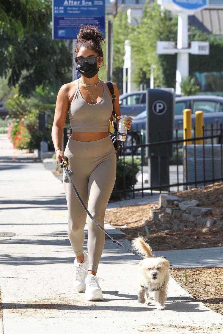 Vanessa Hudgens Candids In Tights, Out In West Hollywood