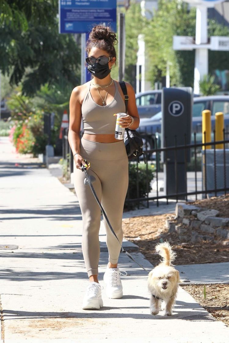 Vanessa Hudgens Candids In Tights, Out In West Hollywood