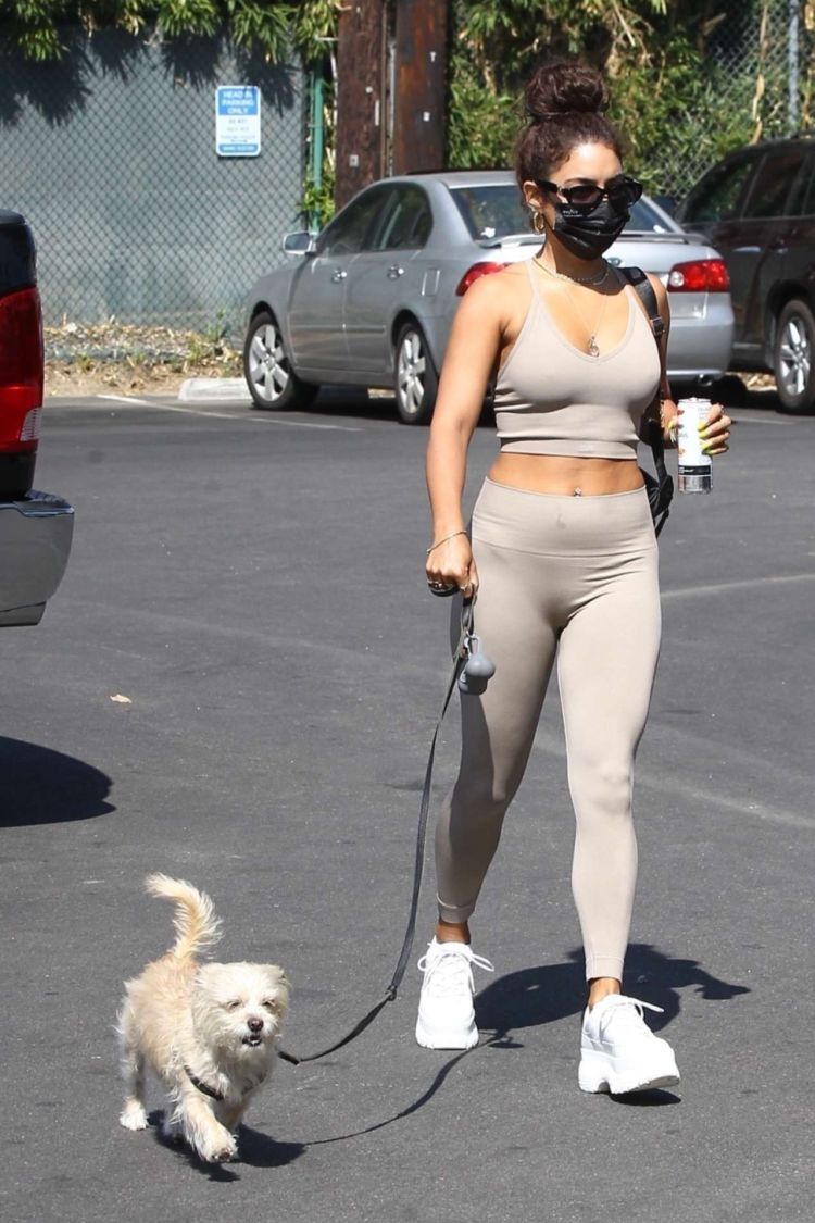 Vanessa Hudgens Candids In Tights, Out In West Hollywood