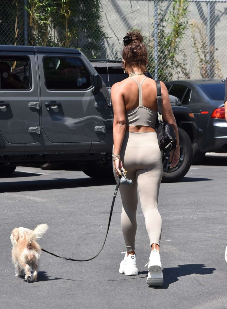 Vanessa Hudgens Candids In Tights, Out In West Hollywood