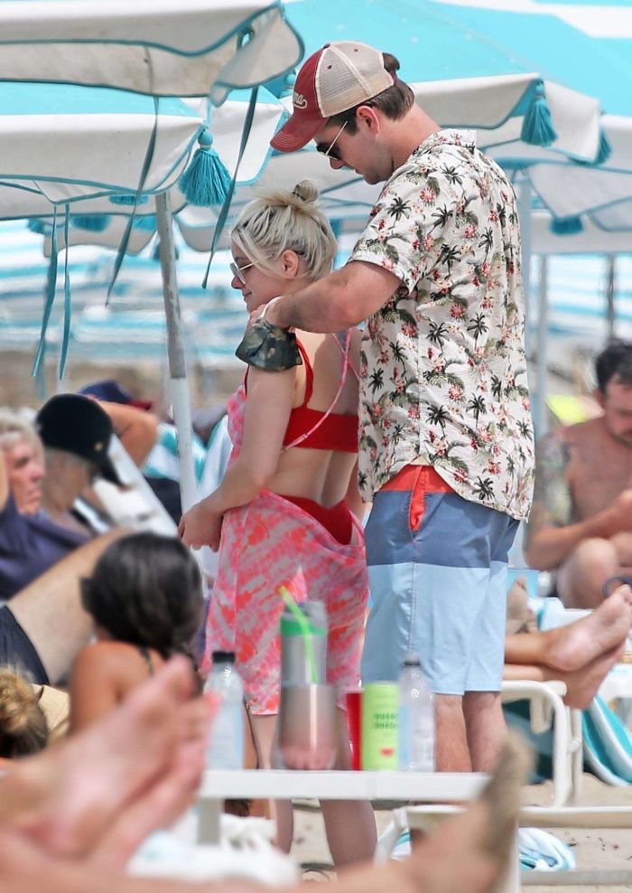 Ariel Winter Vacationing In A Red Bikini With Boyfriend Luke Benward On Laguna Beach