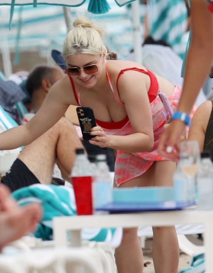 Ariel Winter Vacationing In A Red Bikini With Boyfriend Luke Benward On Laguna Beach