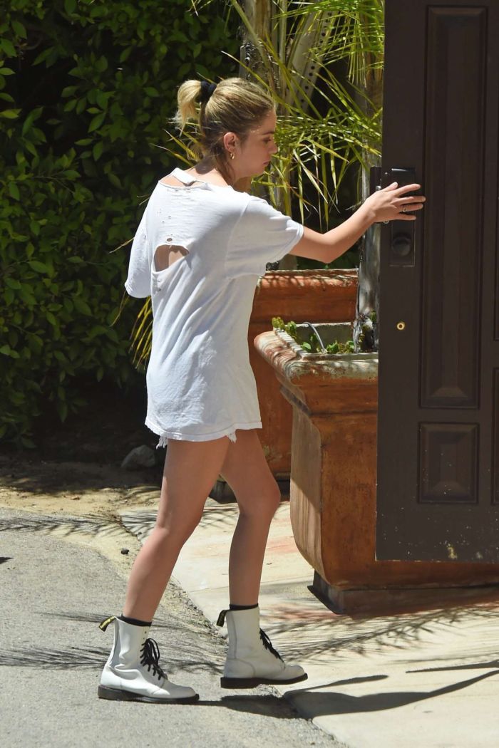 Ashley Benson Candids Outside G-Eazy's House In Los Angeles