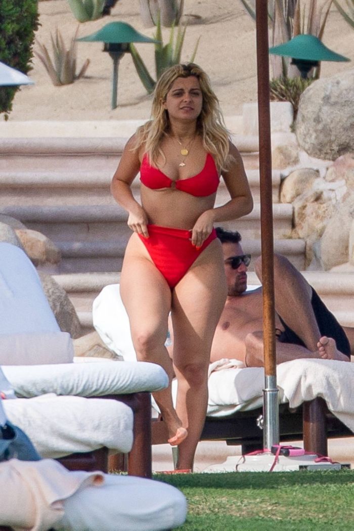 Bebe Rexha Vacationing In A Red Bikini In Cabo San Lucas