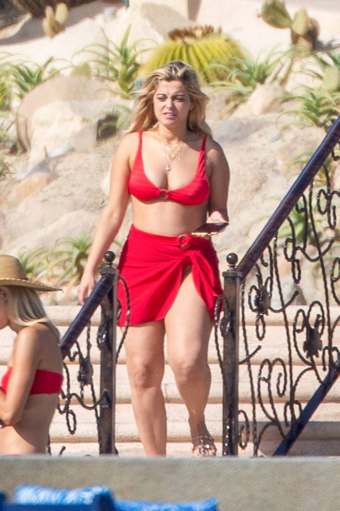 Bebe Rexha Vacationing In A Red Bikini In Cabo San Lucas