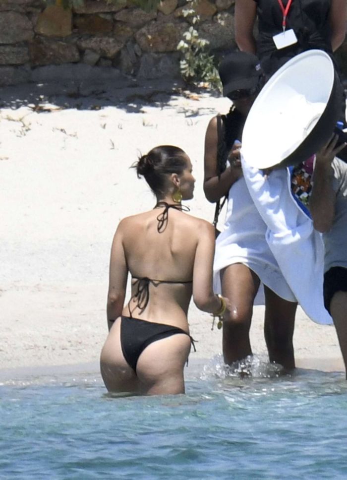 Bella Hadid Backstage For A Bikini Photoshoot In Corsica
