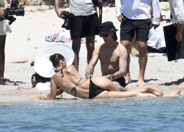 Bella Hadid Backstage For A Bikini Photoshoot In Corsica