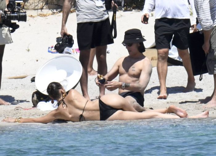 Bella Hadid Backstage For A Bikini Photoshoot In Corsica
