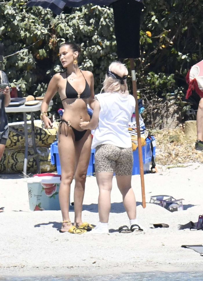 Bella Hadid Backstage For A Bikini Photoshoot In Corsica