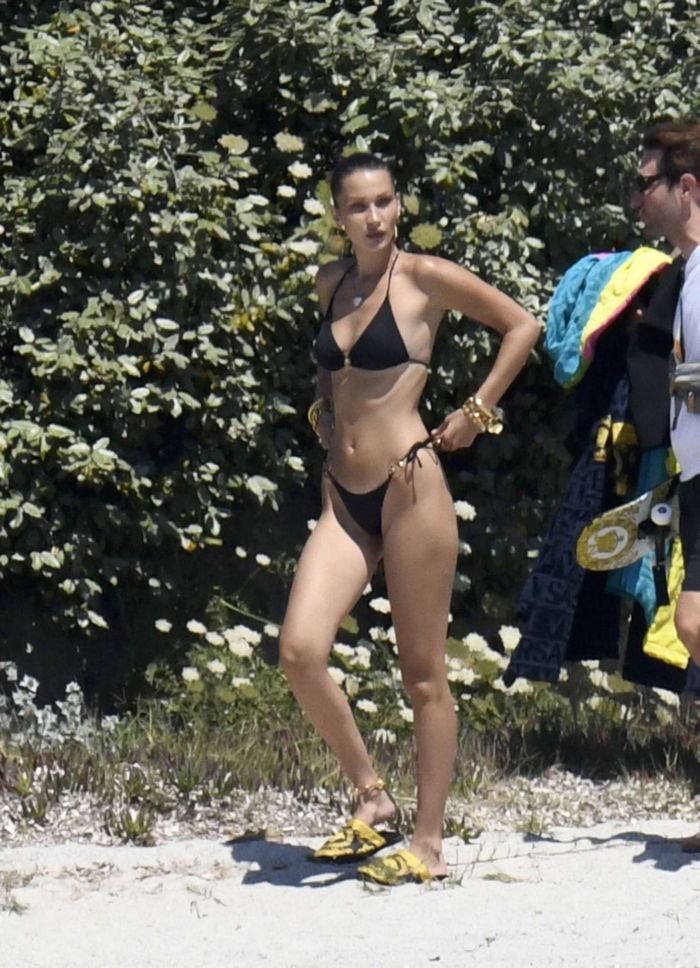 Bella Hadid Backstage For A Bikini Photoshoot In Corsica