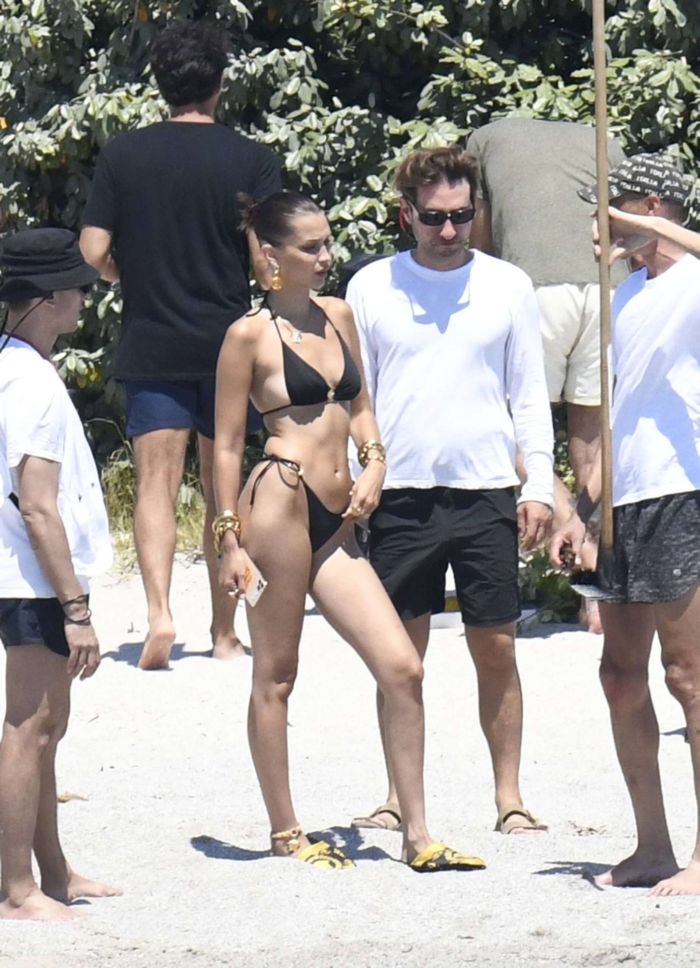 Bella Hadid Backstage For A Bikini Photoshoot In Corsica