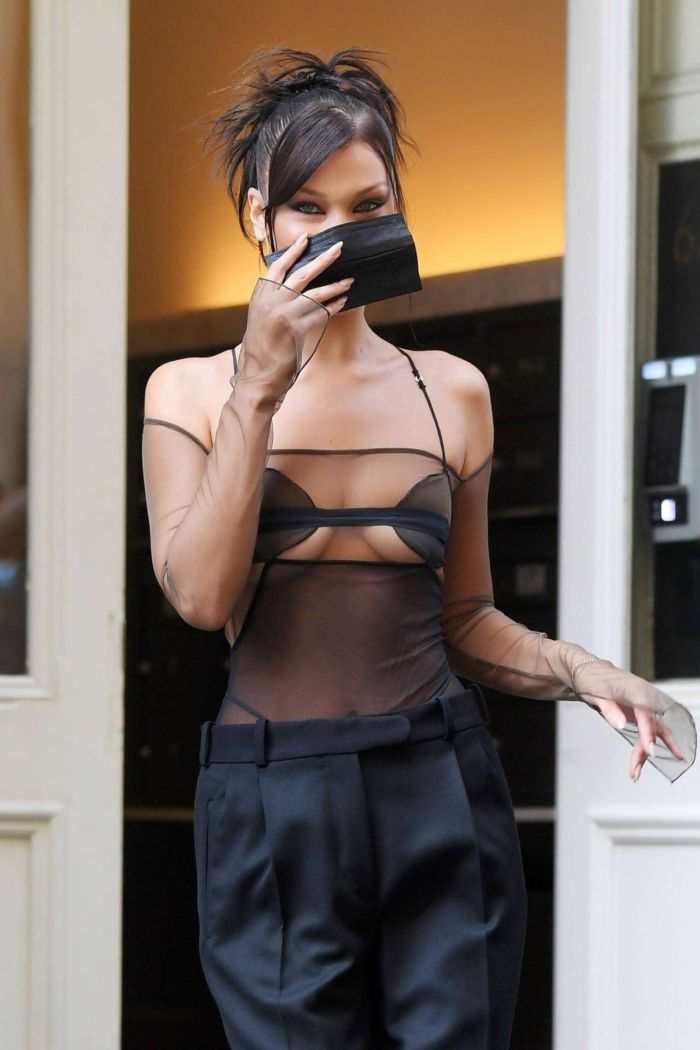 Bella Hadid Spotted In A Black Top Out In New York
