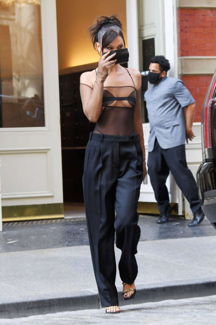 Bella Hadid Spotted In A Black Top Out In New York