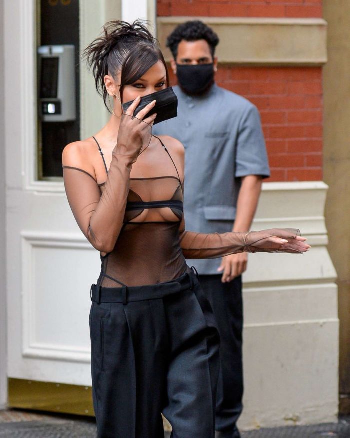 Bella Hadid Spotted In A Black Top Out In New York