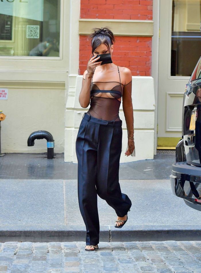 Bella Hadid Spotted In A Black Top Out In New York