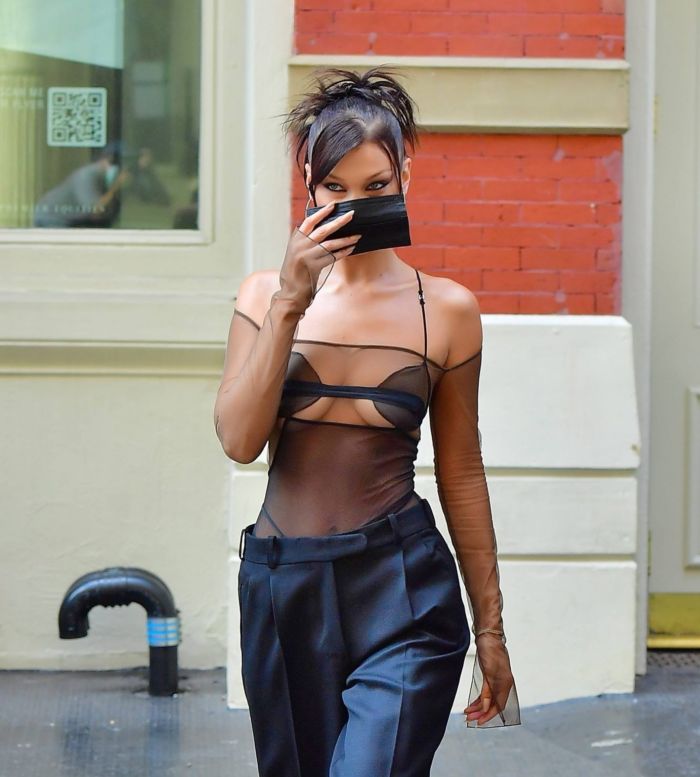 Bella Hadid Spotted In A Black Top Out In New York