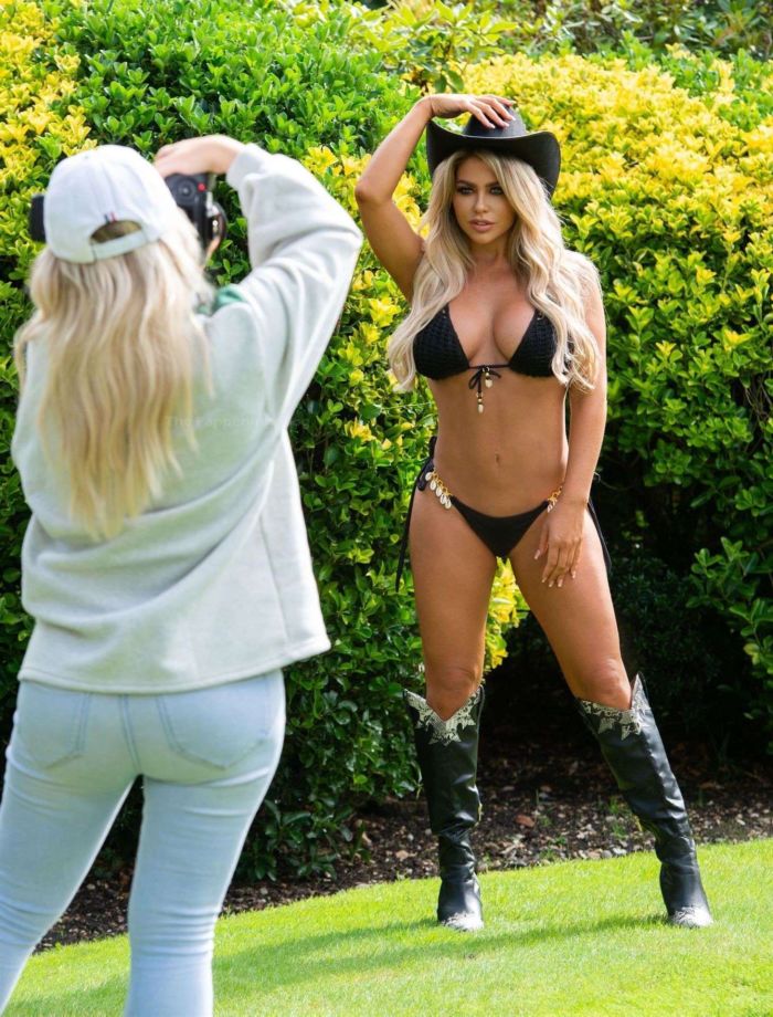 Bianca Gascoigne On The Set Of 2021 Calendar Photoshoot In Lanzarote