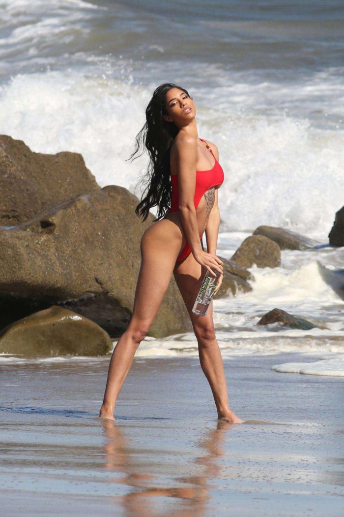 Briana Marie In A Red Swimsuit For 138 Water Photoshoot In Malibu