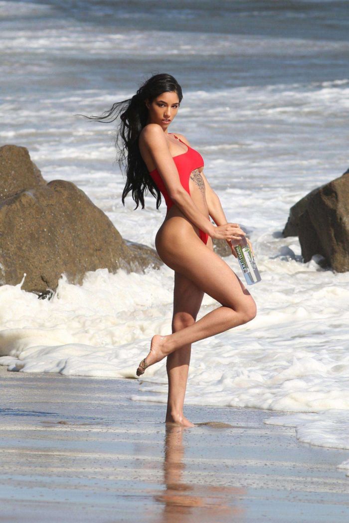 Briana Marie In A Red Swimsuit For 138 Water Photoshoot In Malibu