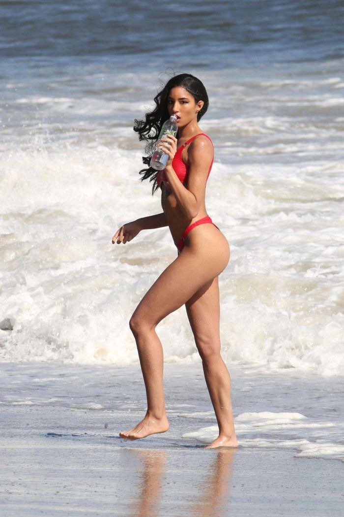 Briana Marie In A Red Swimsuit For 138 Water Photoshoot In Malibu